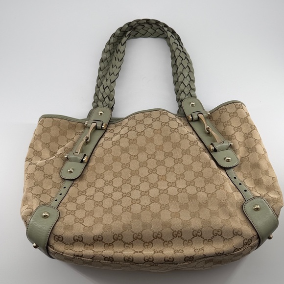 Gucci Handbags - Gucci Beige and Olive Women's Tote Bag